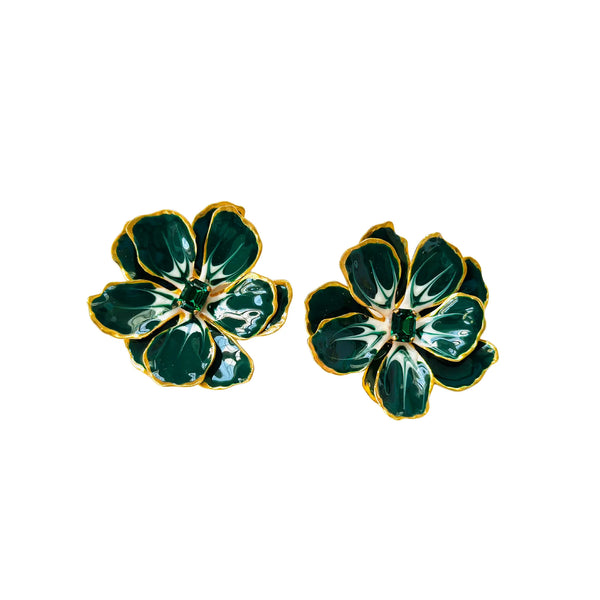 Emerald Flower Earrings