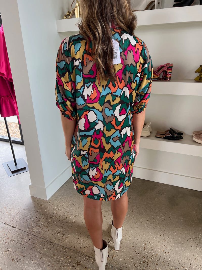 Fall Ikat Poppy Dress