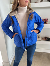 Lilla P Sapphire Shirttail Hem Front Zip Jacket