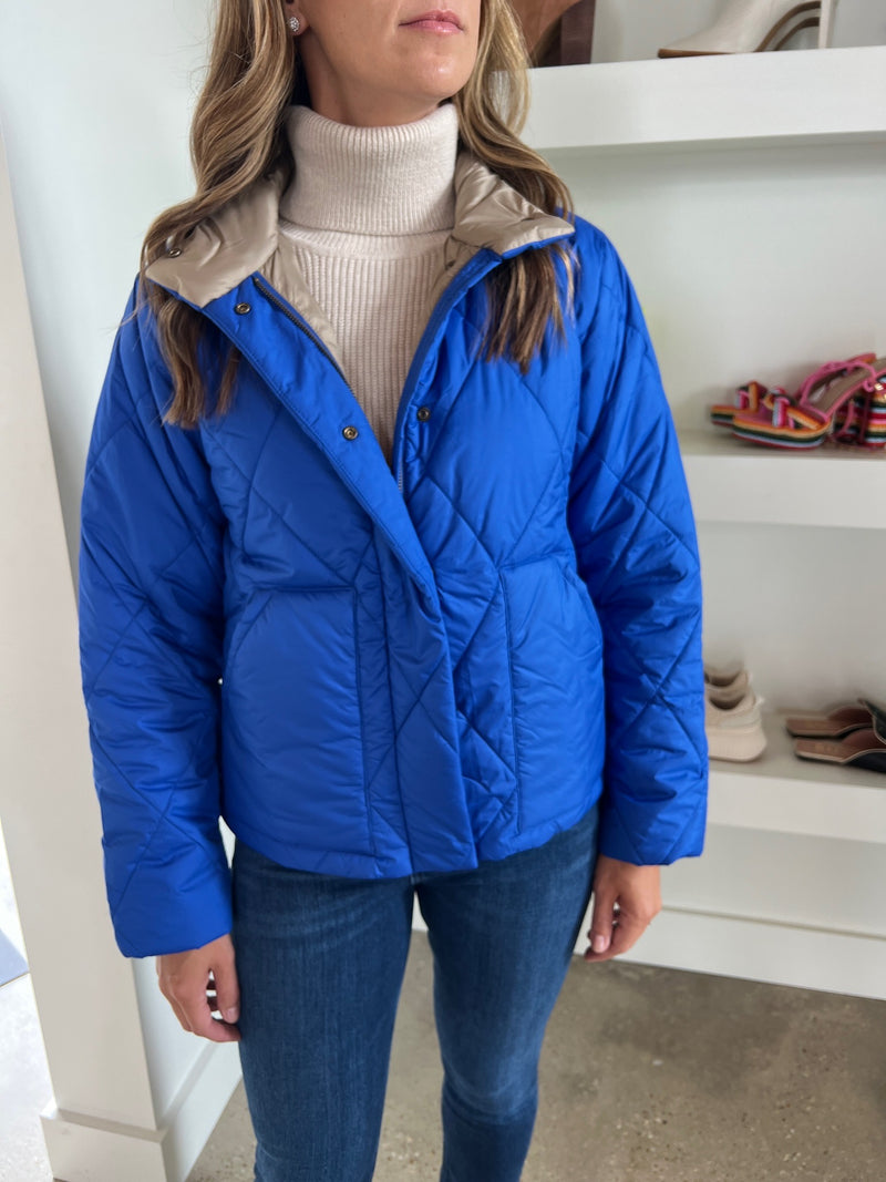 Sapphire Shirttail Hem Zip Front Jacket