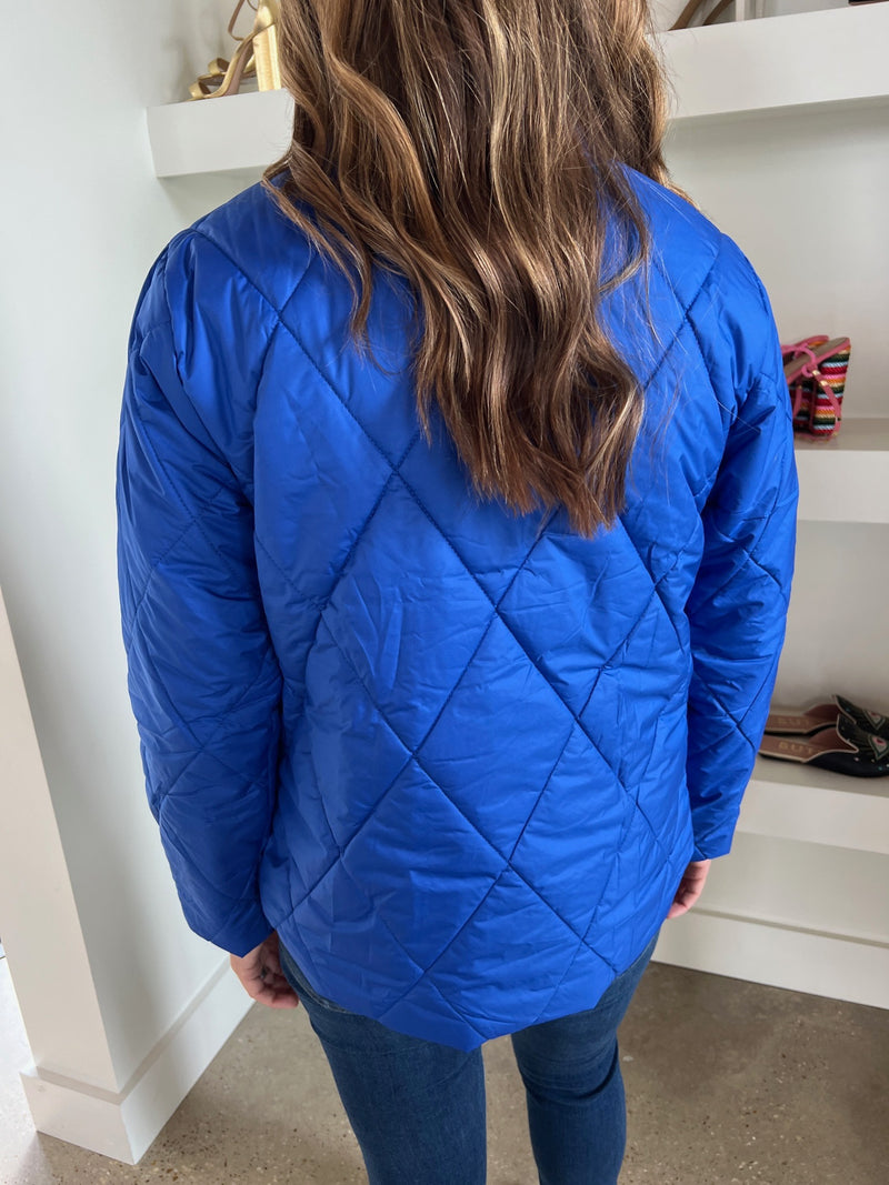 Sapphire Shirttail Hem Zip Front Jacket