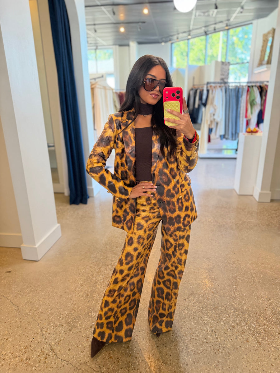 Rhett Pant - Leopard Faux Leather