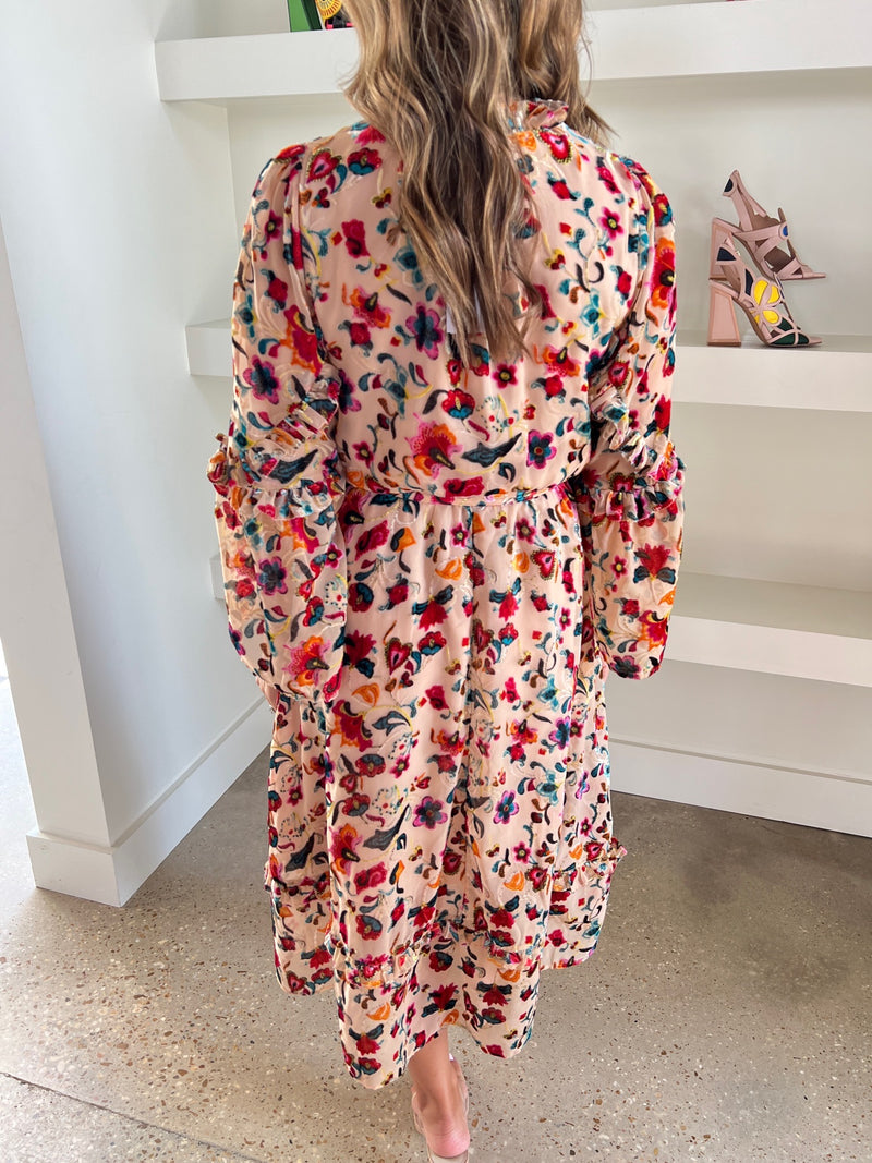 Toasted Almond Avery Burnout Dress