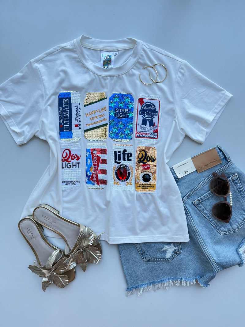 Red White & Beer Tee