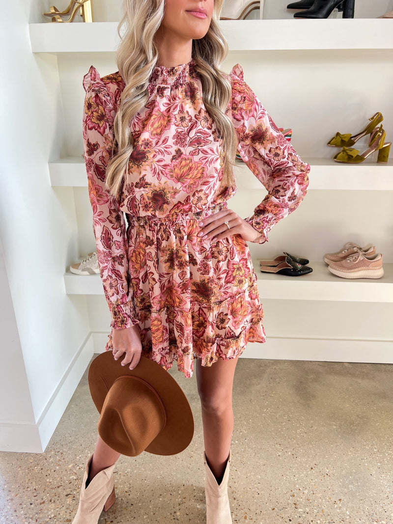 Mulberry Nude Palerma Mock Neck Dress