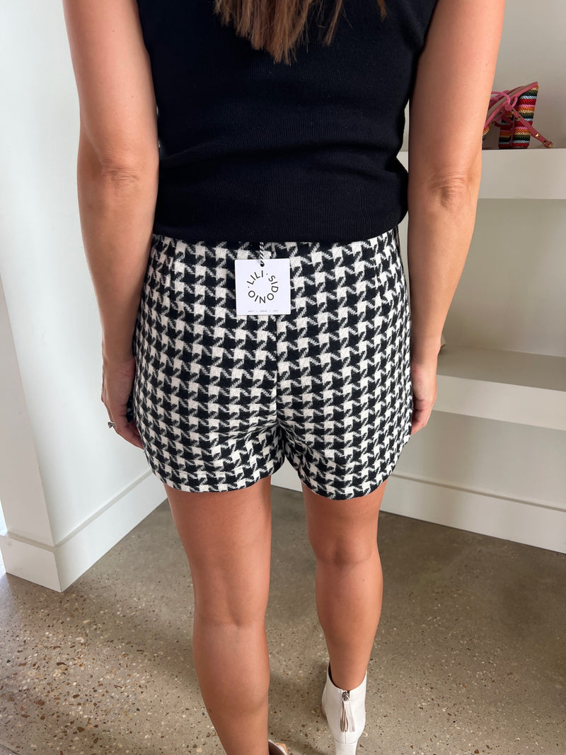 Houndstooth Woven Shorts