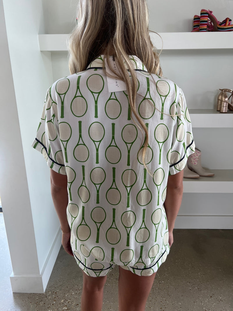 Tennis Time Pajama Shorts Set