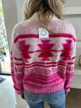 Pink/White Knitted Sweater