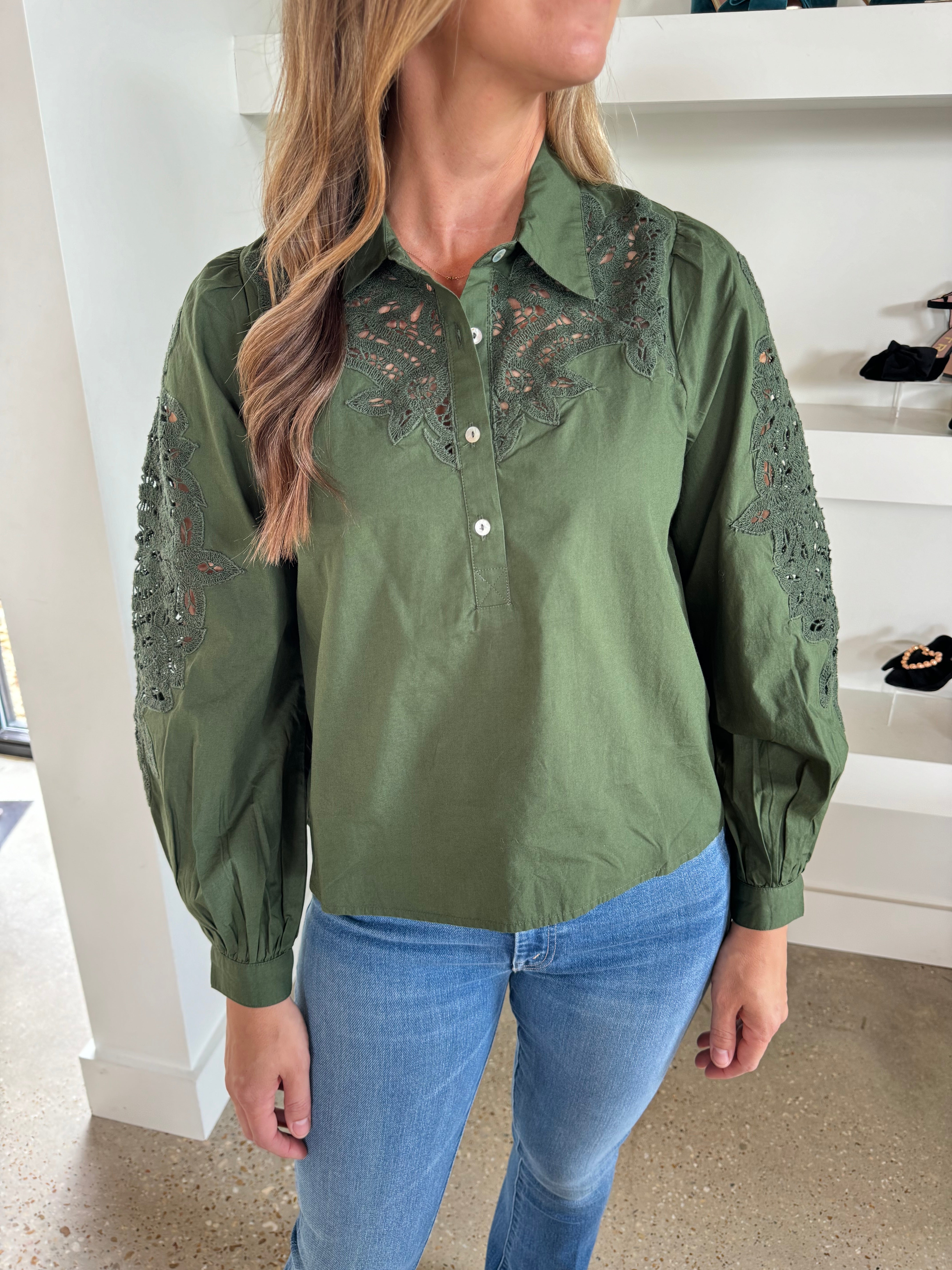 Olive Callum Embroidered Top