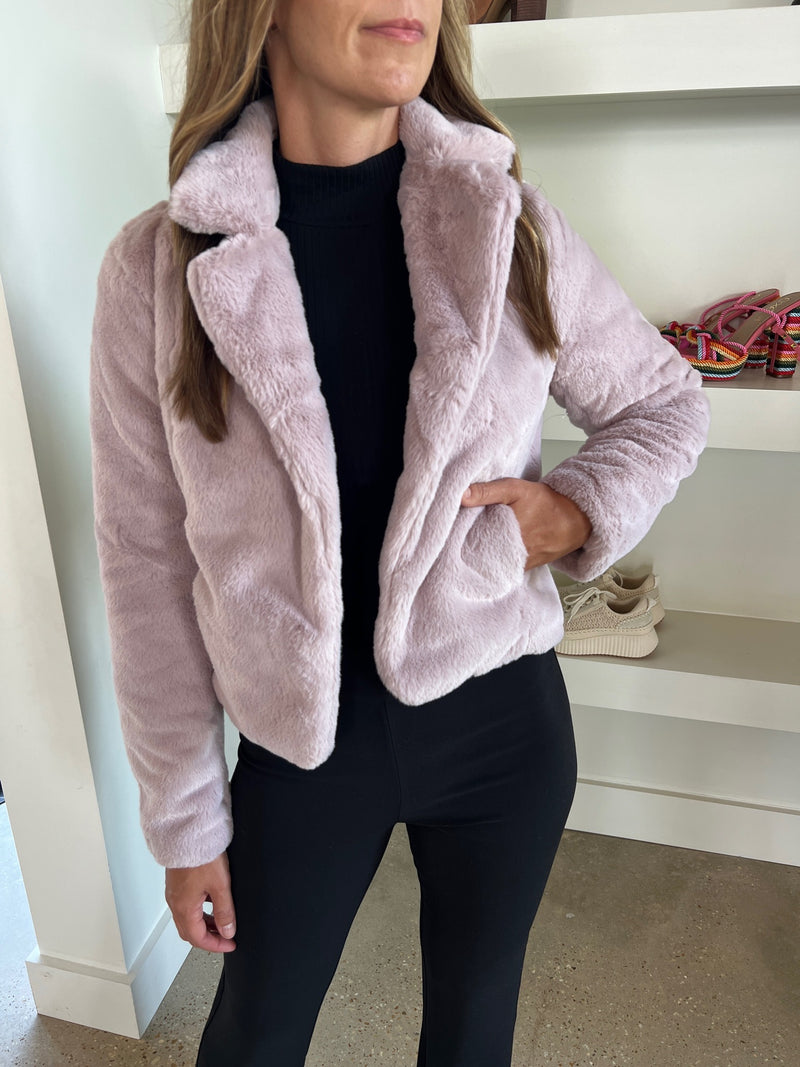 Blush Faux Fur Jacket - Women's Fashion Winter Outerwear