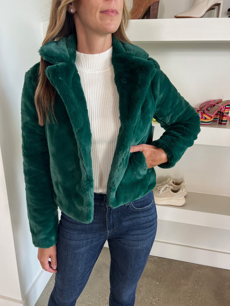 Green Faux Fur Jacket