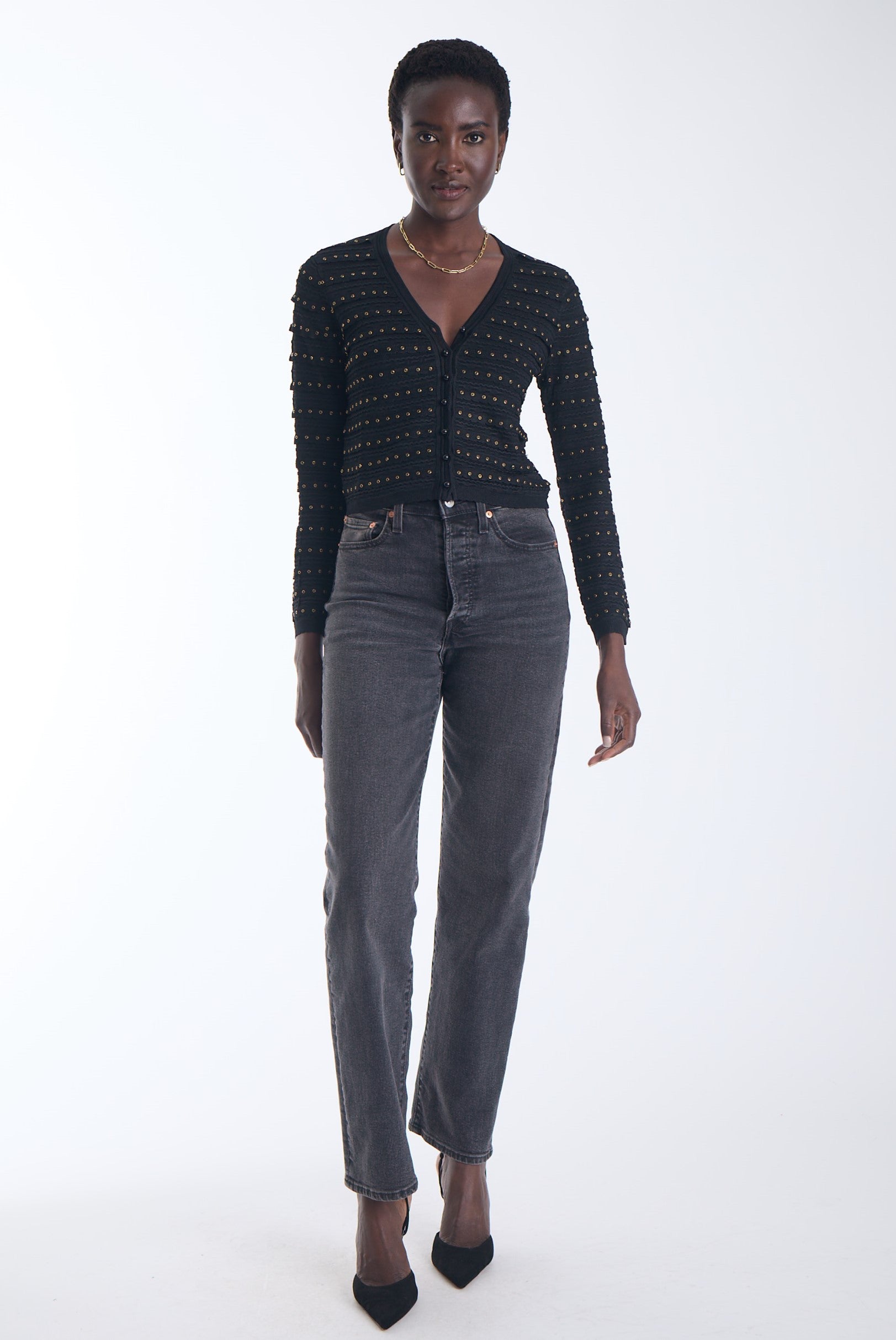768 - Anna Studed Cardigan