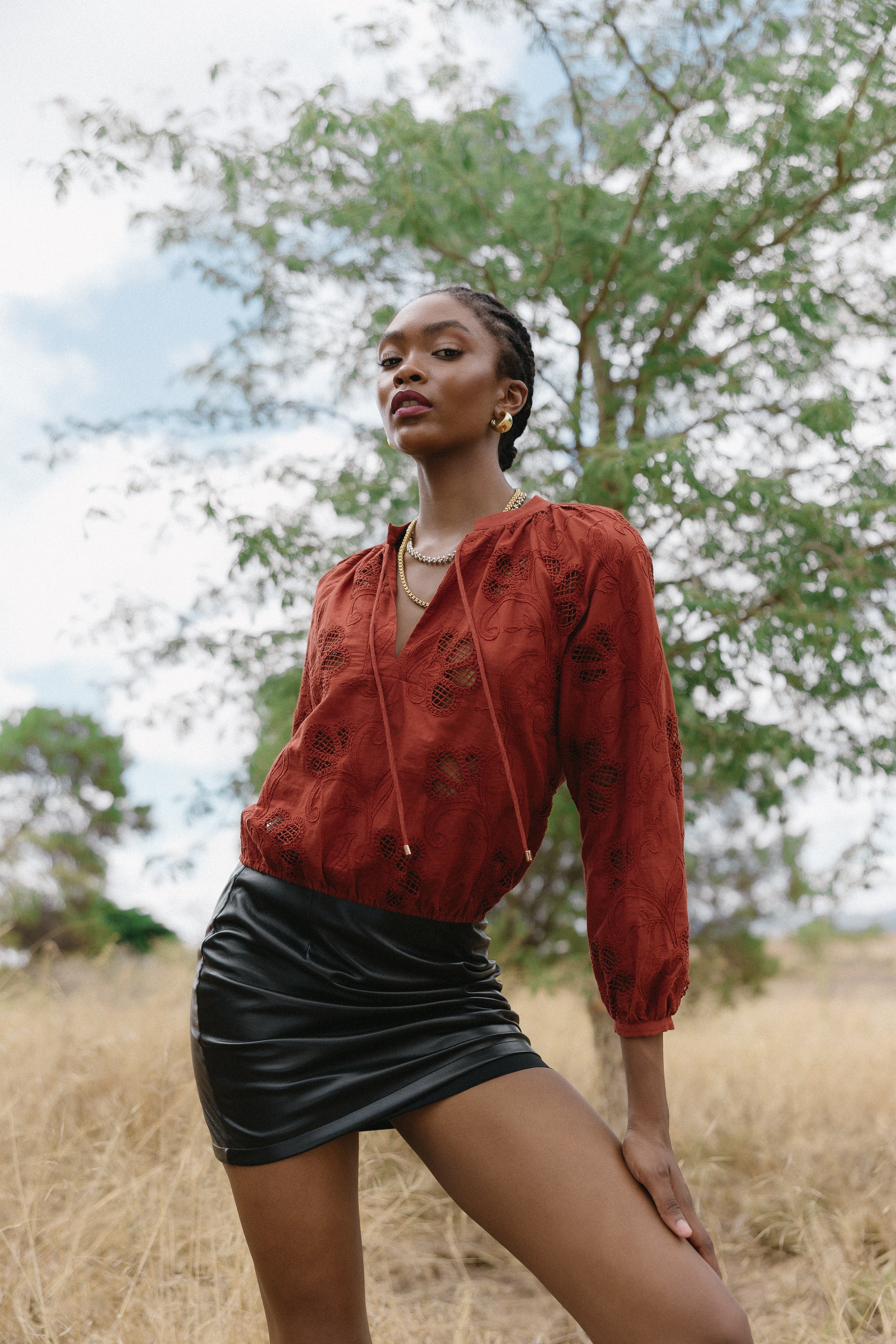 Ruti Skirt in Black Vegan Leather