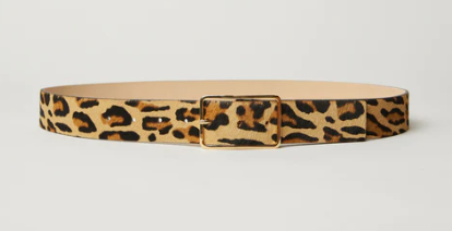 Leopard Gold Milla Calf-Hair Belt