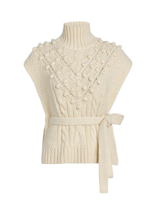 Marie Oliver Whitecap Wool Cosette Popover Sweater - Women's Fashion Knitwear