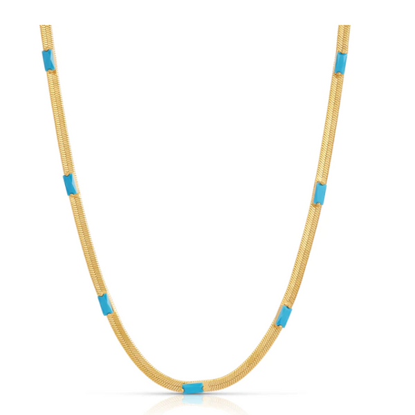 Turquoise Luxe Herringbone Necklace
