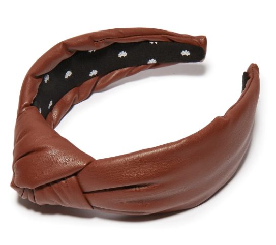 Walnut Faux Leather Knotted Headband