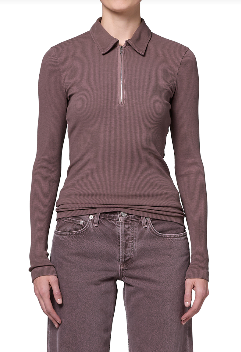 Mauvine Amica Zip Polo