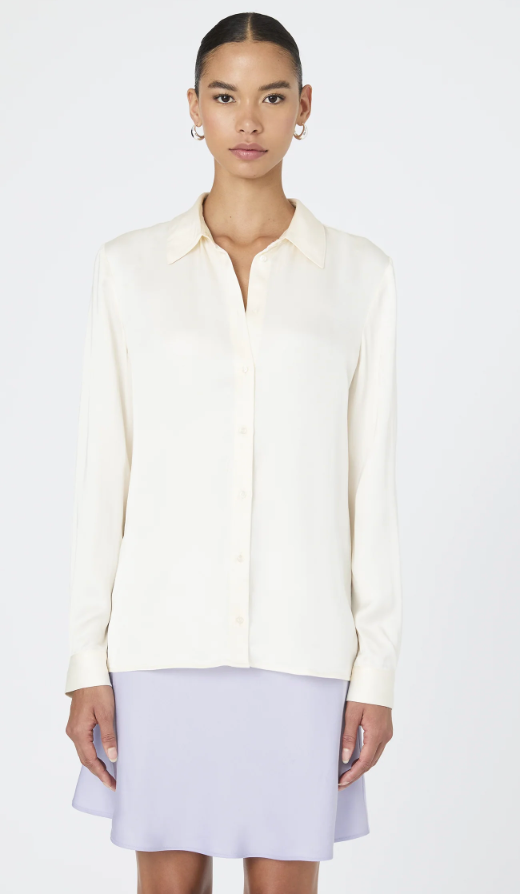 Cream Ennis Satin Shirt