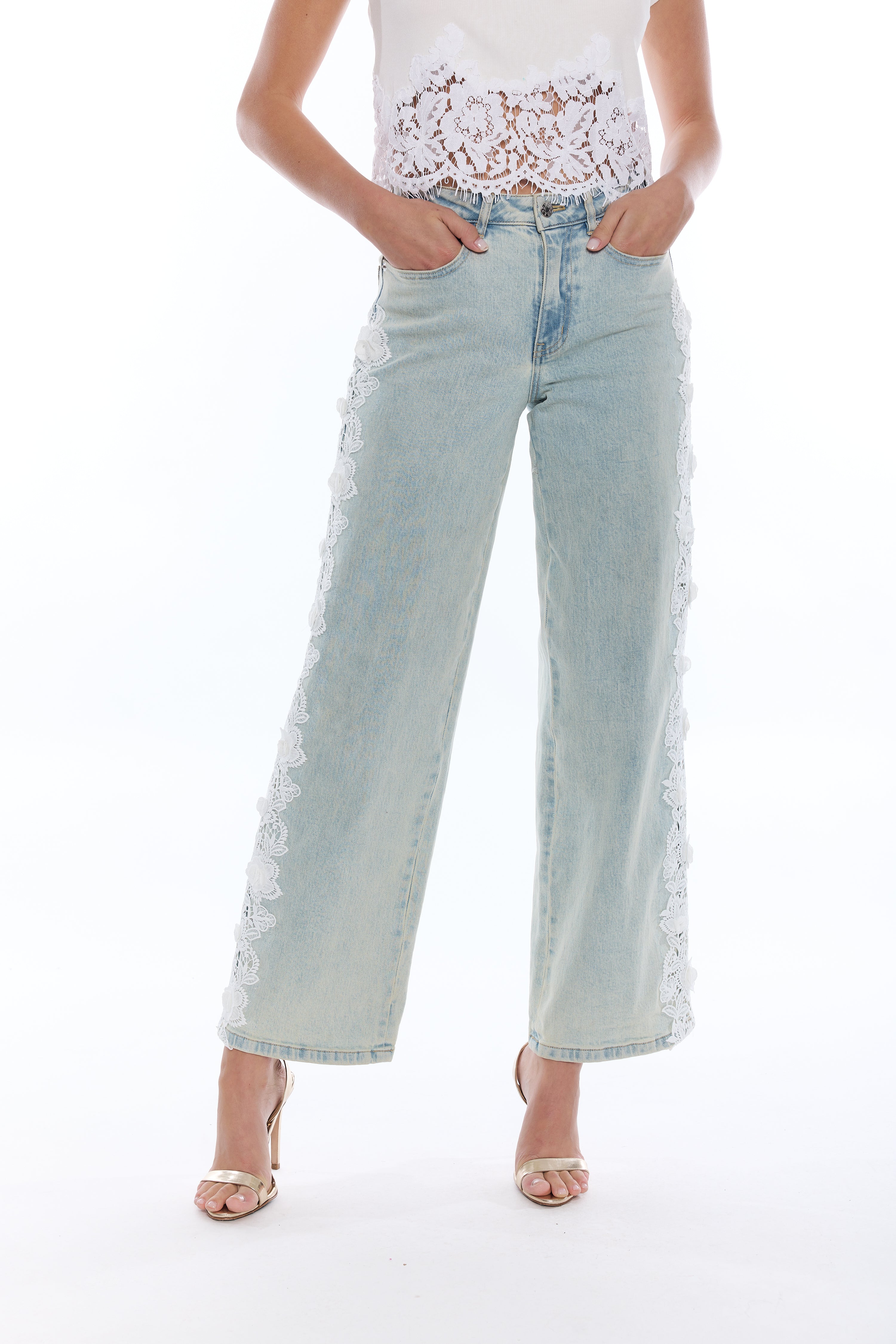 ESME 3D LACE COMBO JEANS