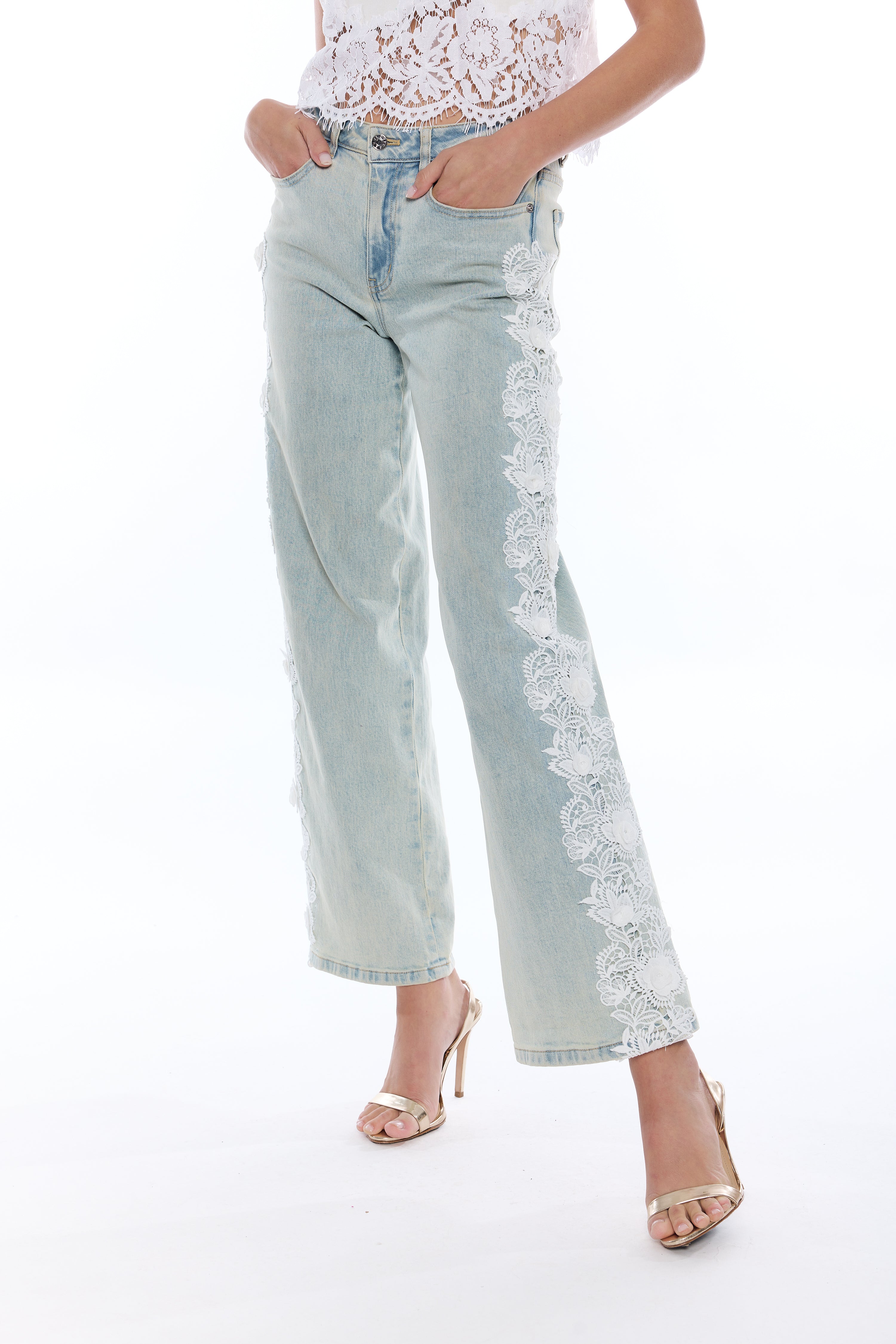 ESME 3D LACE COMBO JEANS
