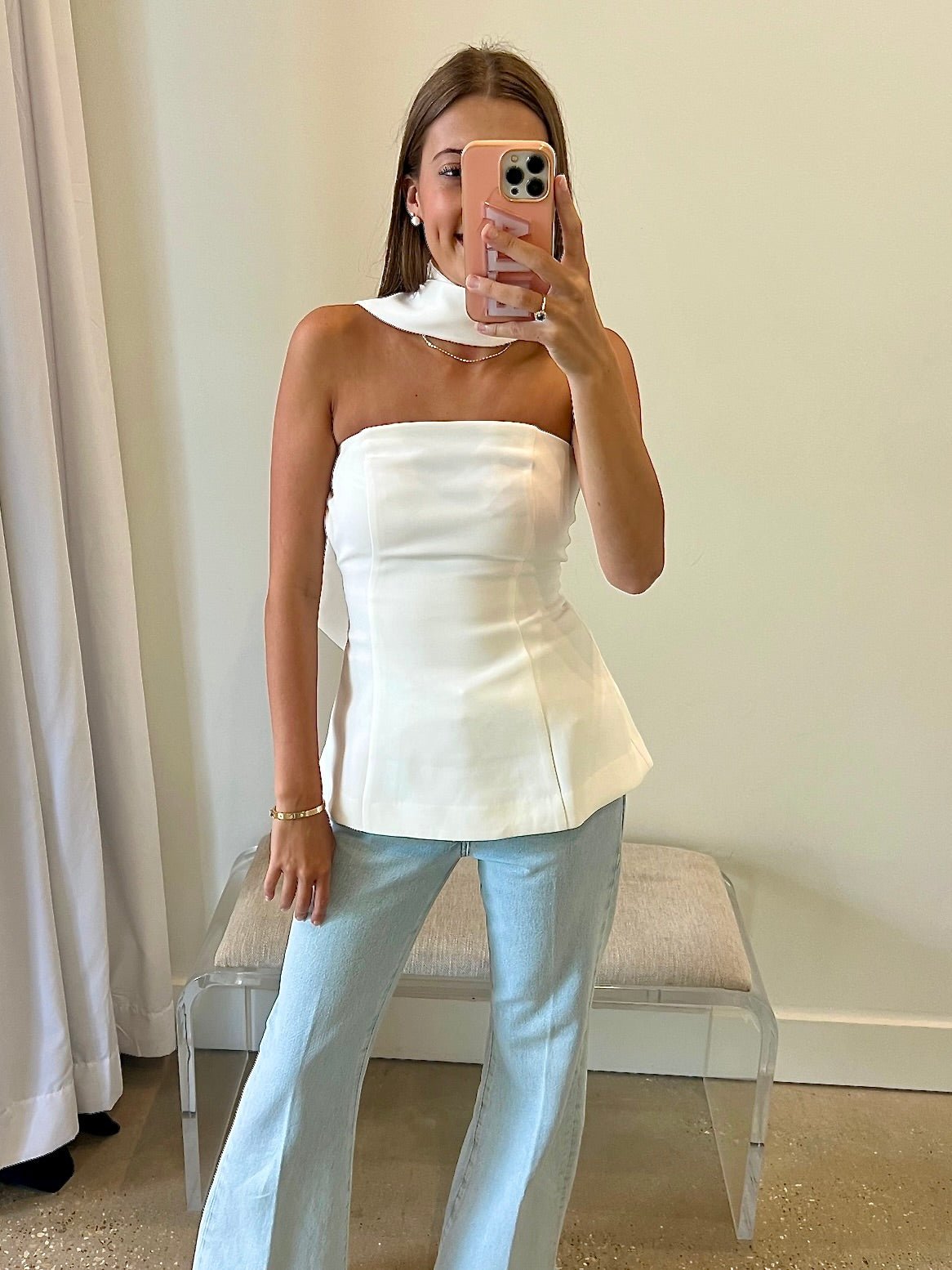 A - Line Chocker Tie Top - Amor Lafayette