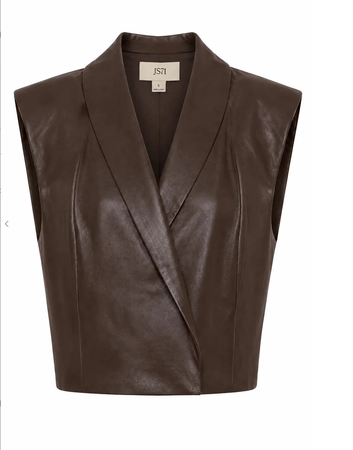 Addison mocha Faux leather vest - Amor Lafayette
