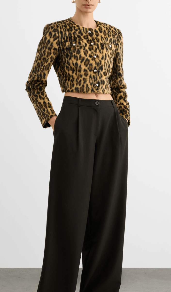 AIVANA CROPPED BUTTON FRONT JACKET - Amor Lafayette