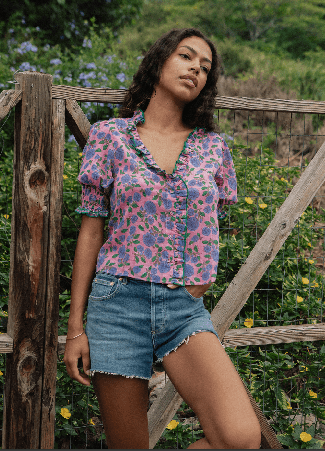 Alda Block Print Top - Amor Lafayette