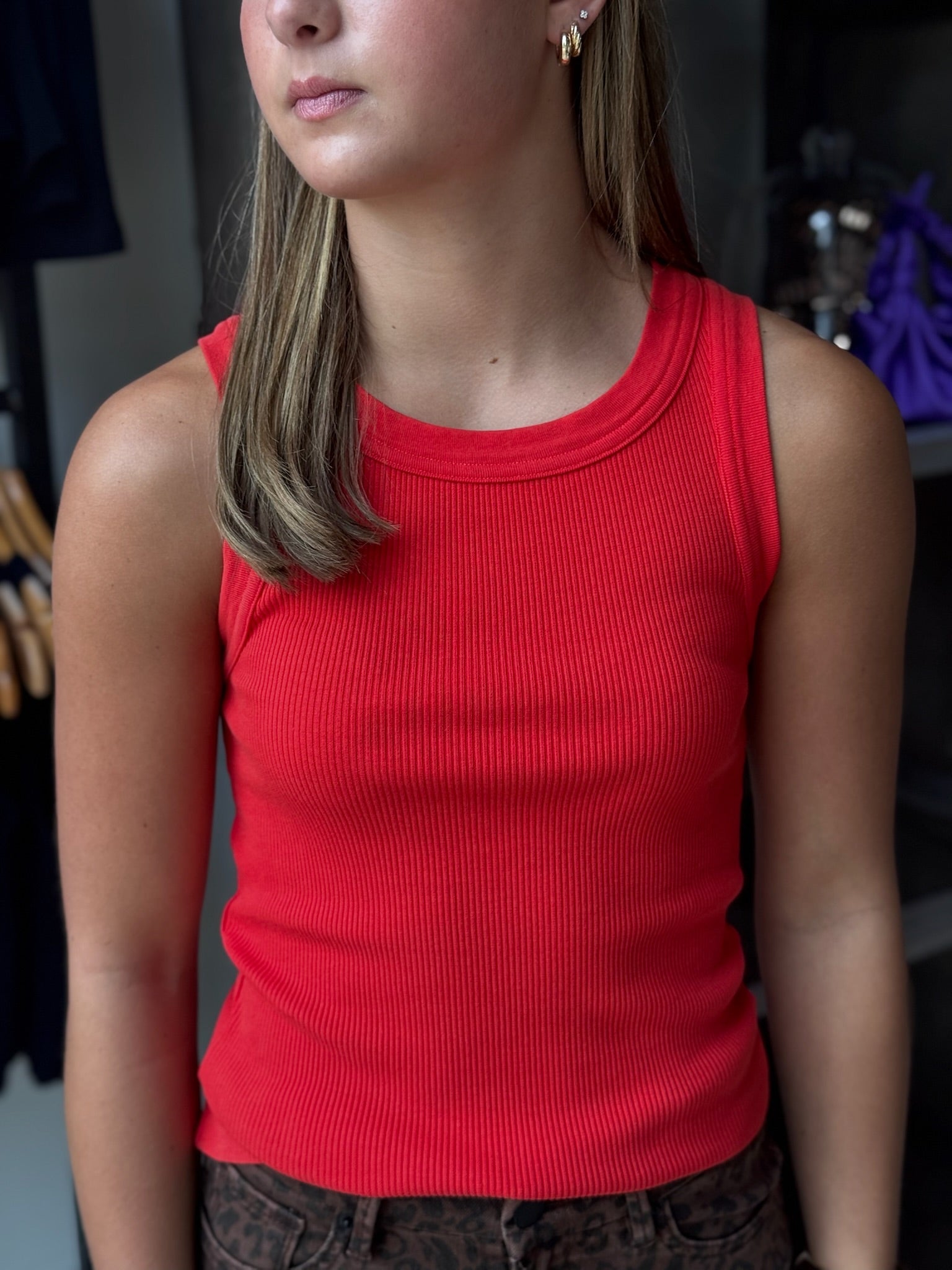 Amaranth Isabel Rib Tank - Amor Lafayette
