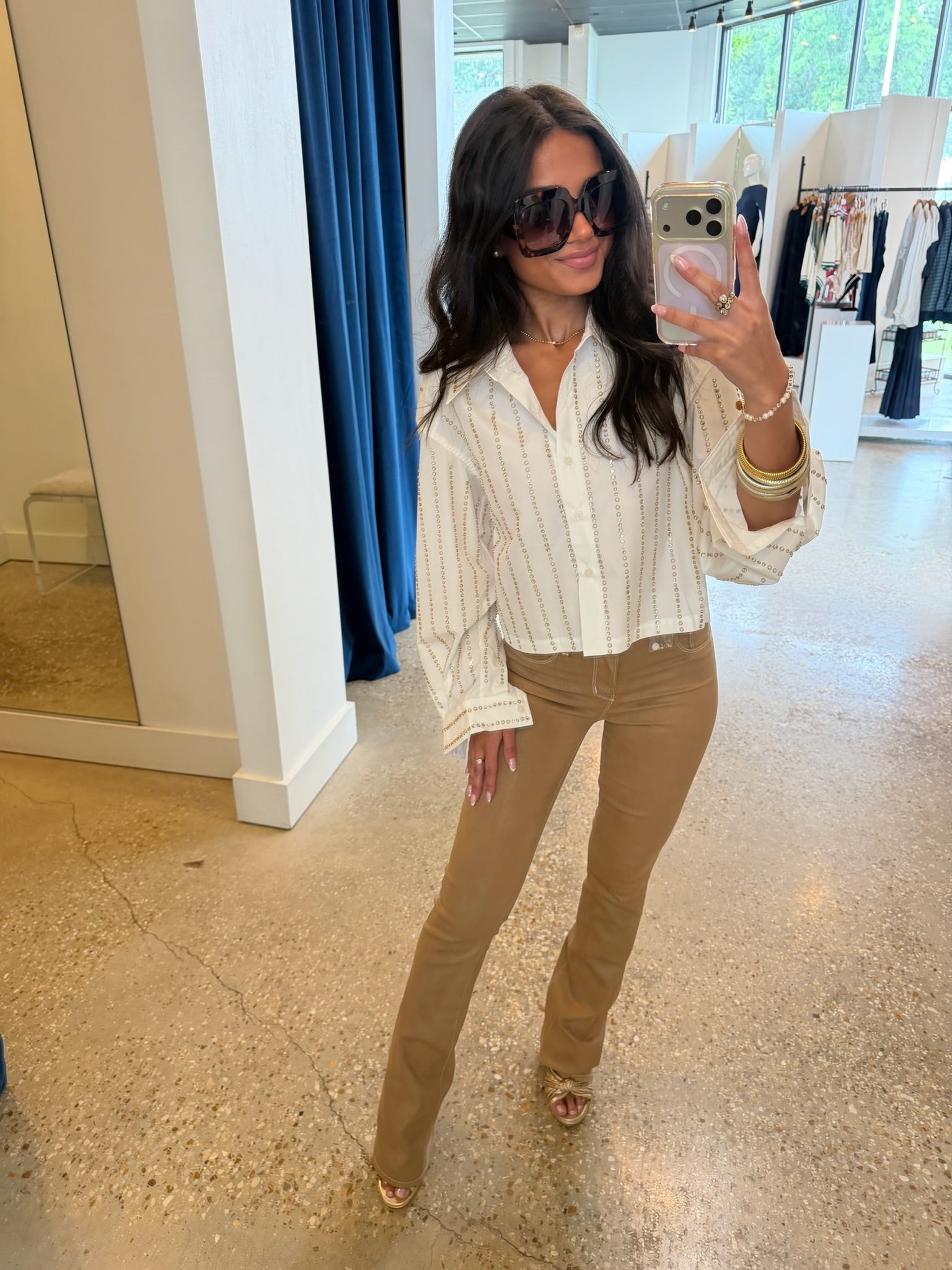 Amelie Embelished Shirt - Amor Lafayette