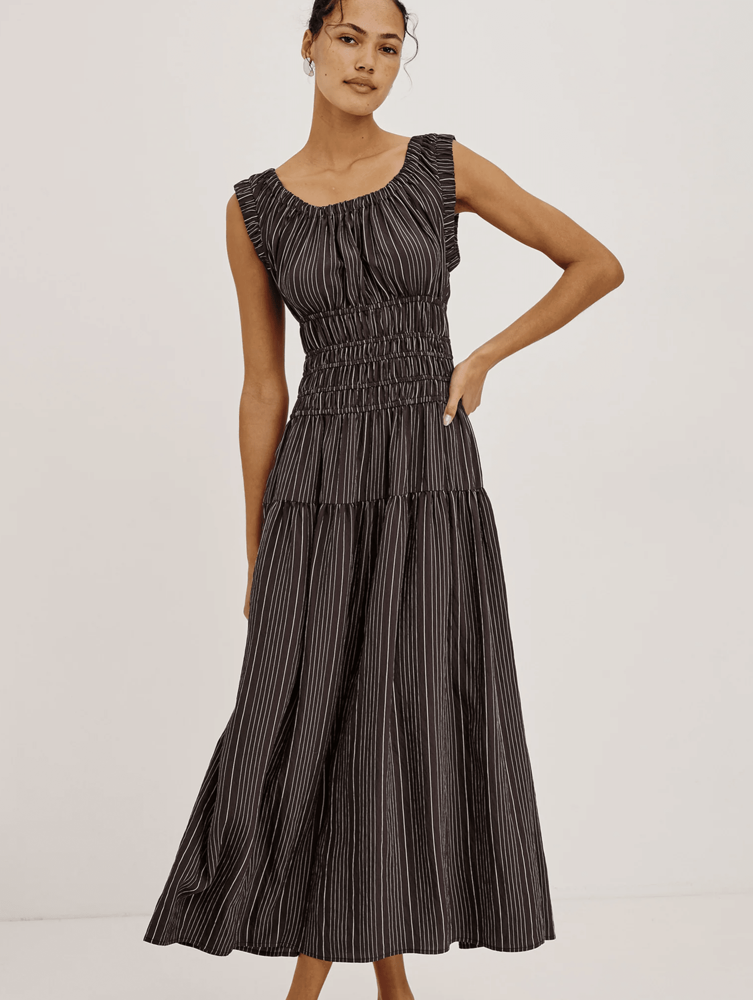 ANASTASIA - CHICORY STRIPE Dress - Amor Lafayette