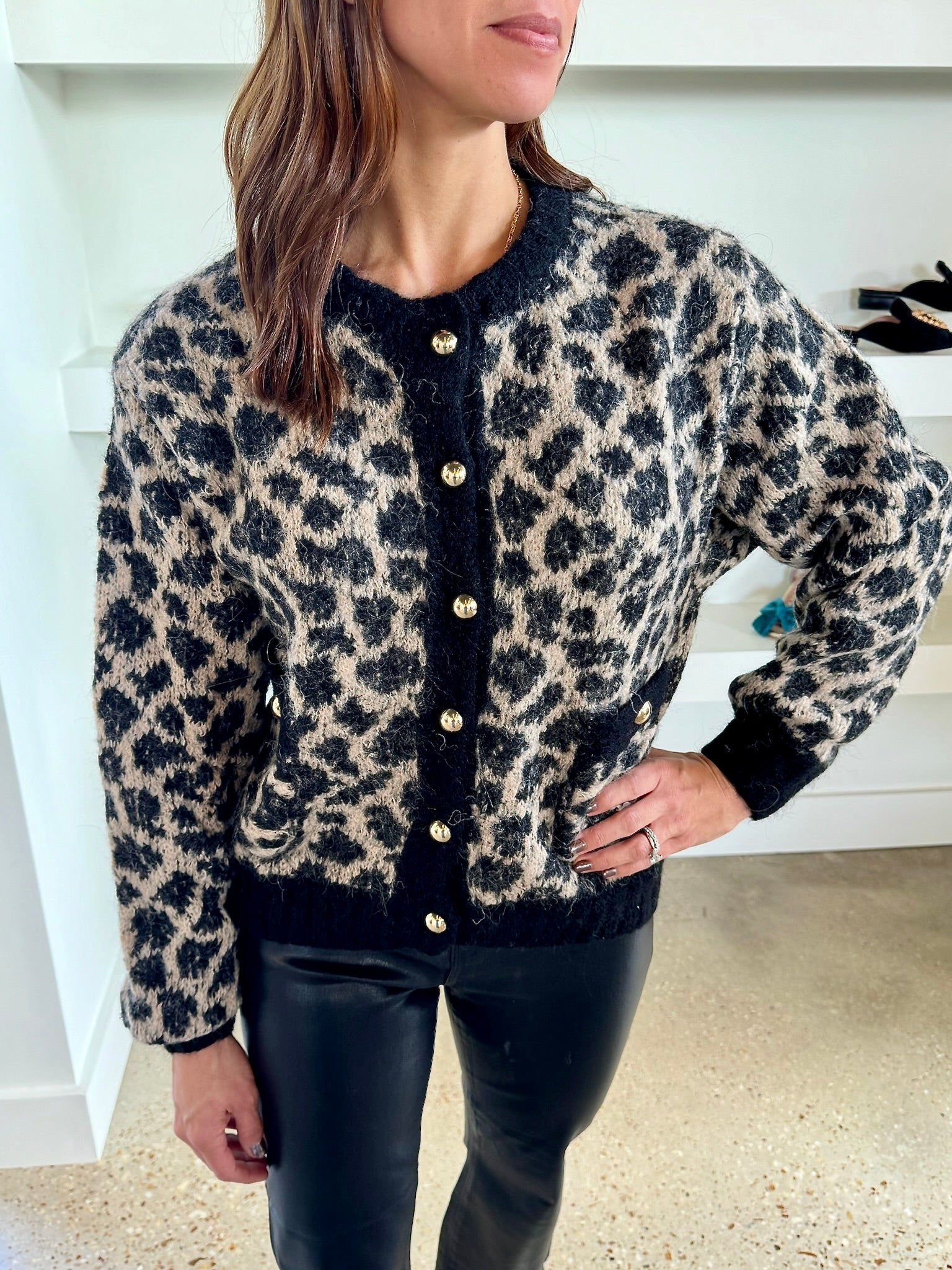 Animal Jacquard Tessa Jacquard Cardigan - Amor Lafayette