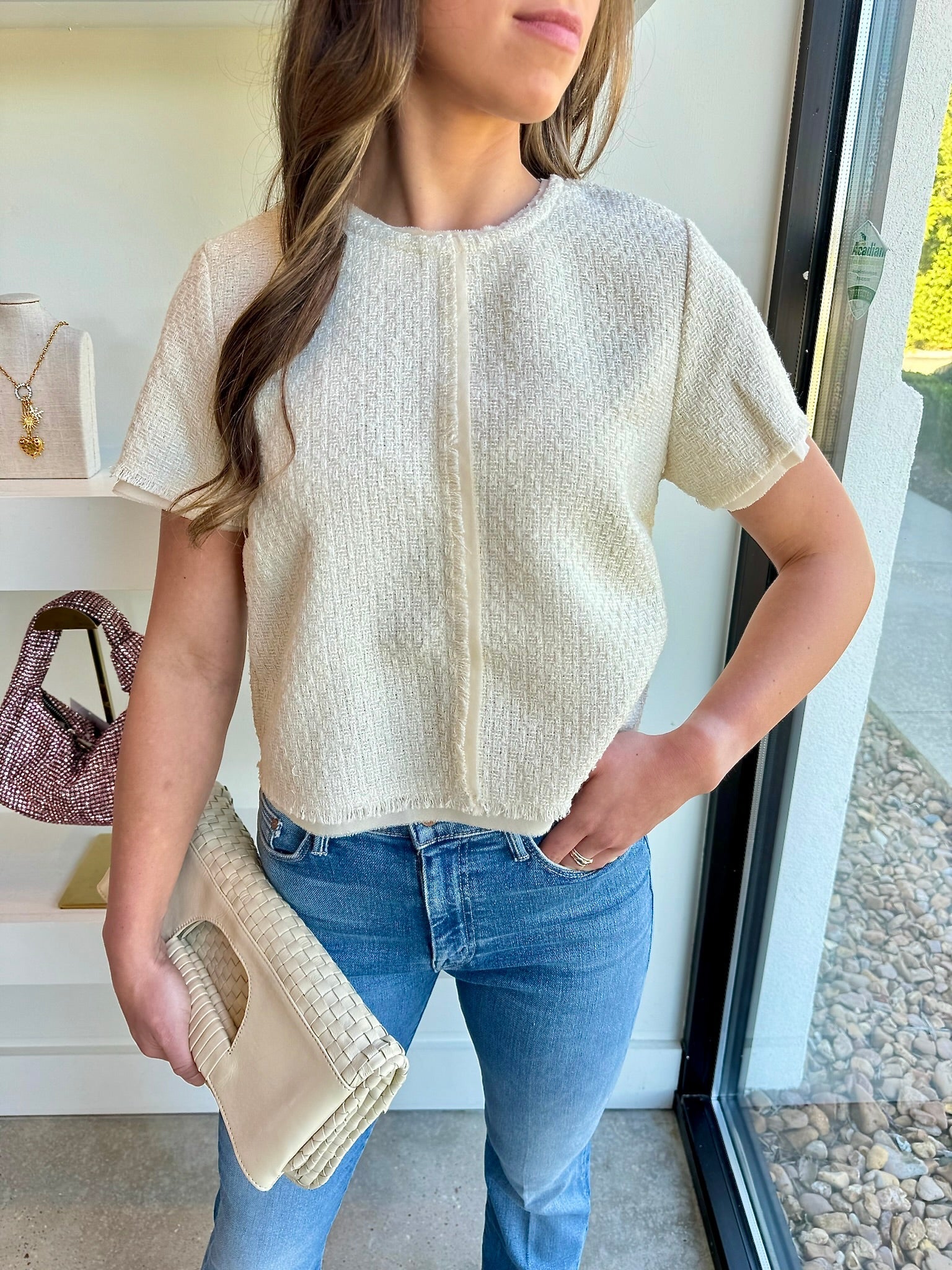 Antique White Cream Addie Top - Amor Lafayette