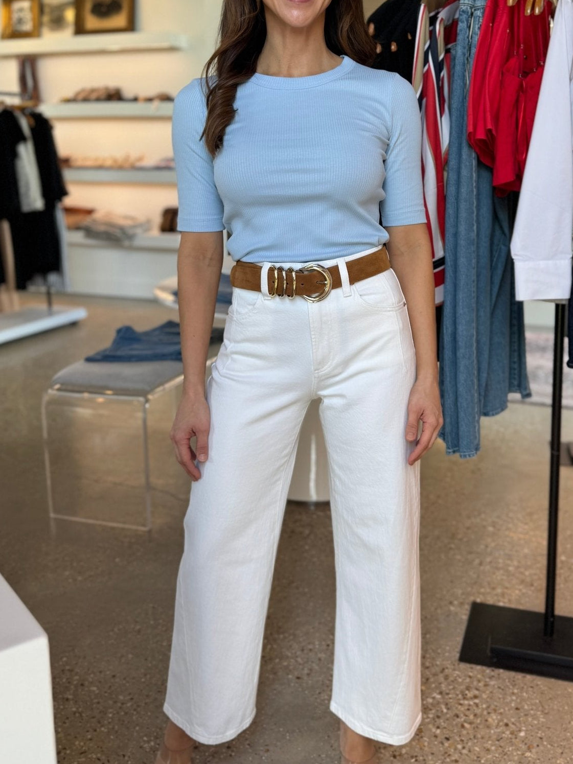 Antique White Kyra High Rise Bowed Ankle - Amor Lafayette