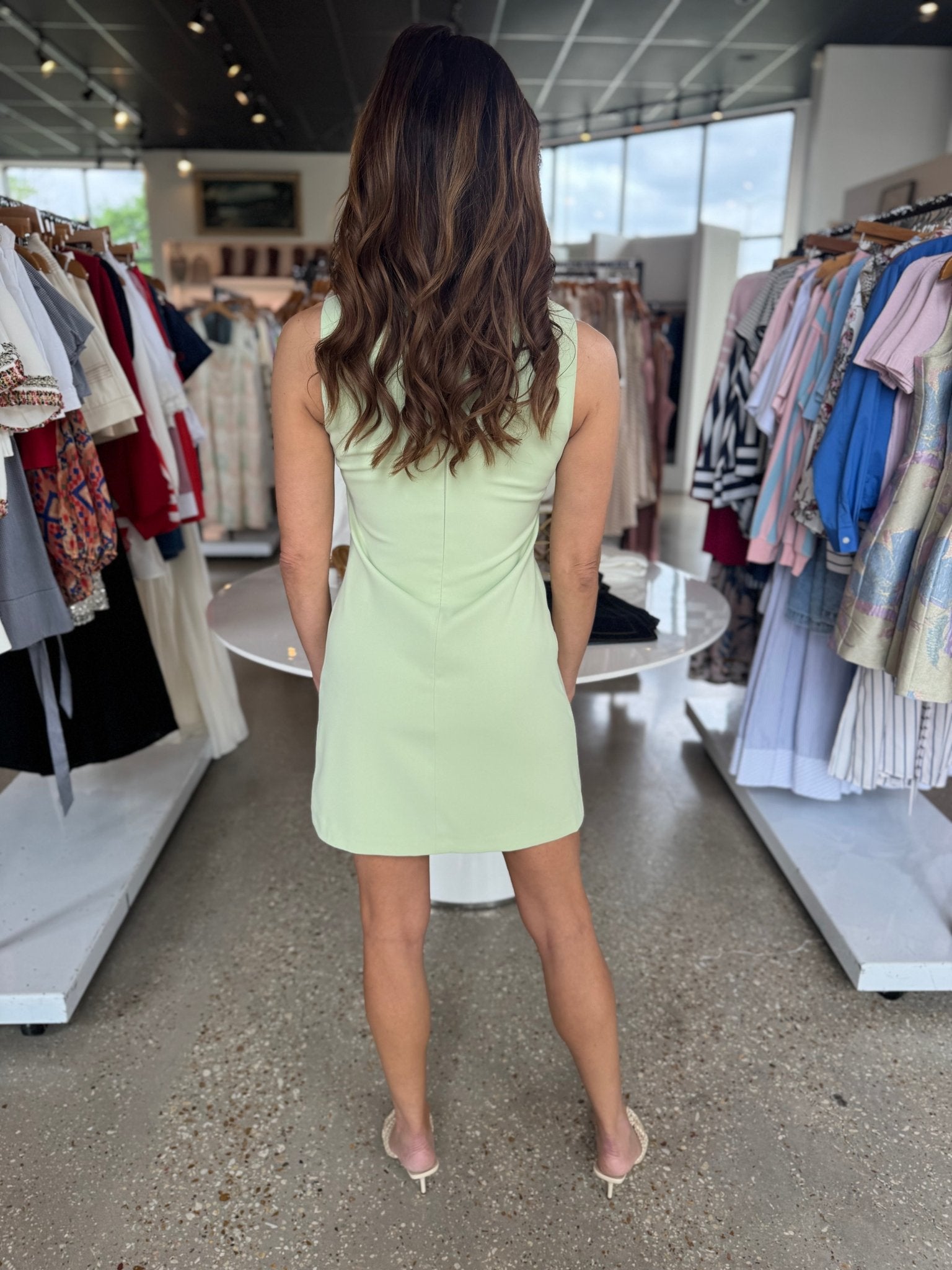 Apple Green Oceara Mini Vest Dress - Amor Lafayette
