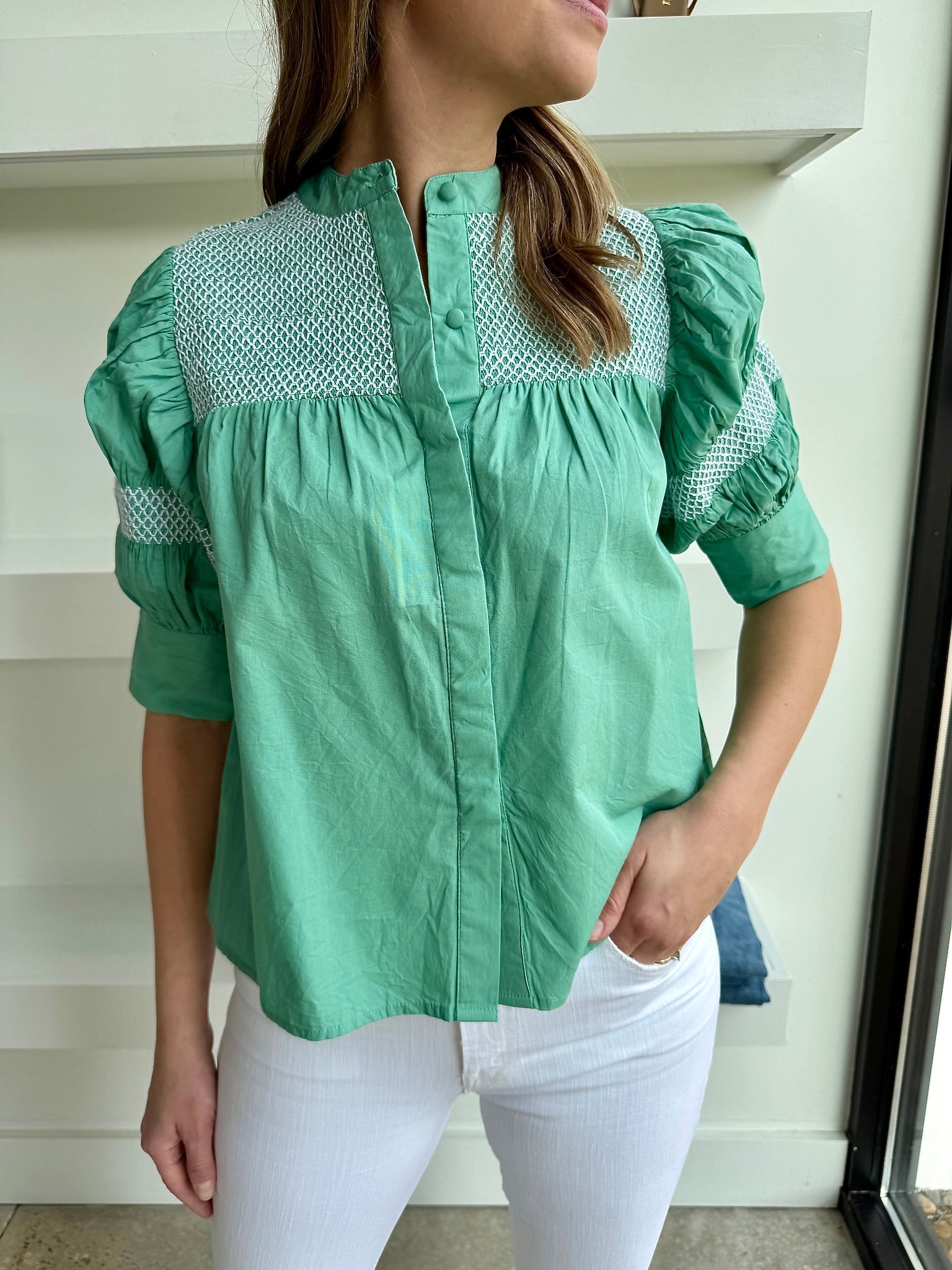 Aqua Sutton Blouse - Amor Lafayette