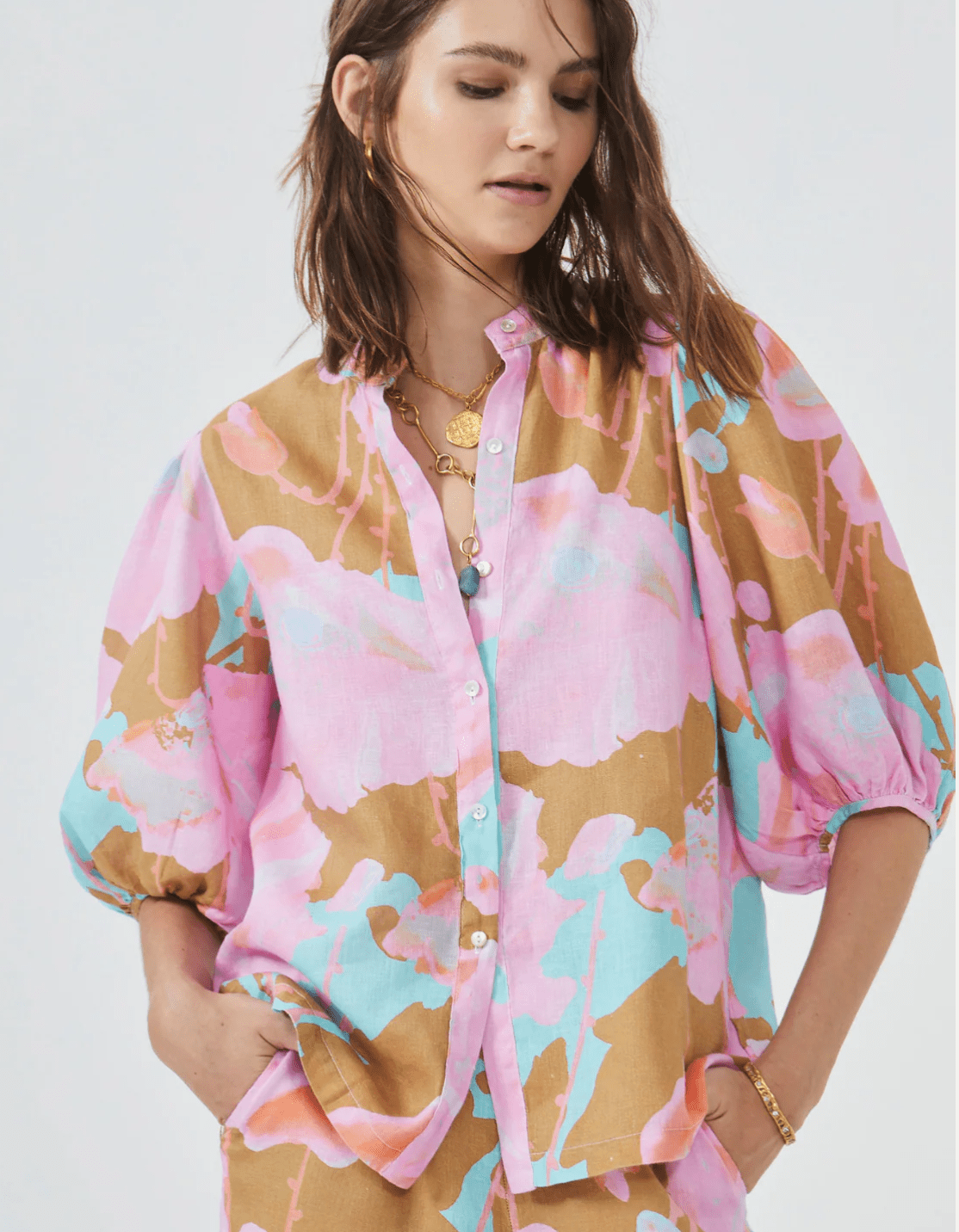 Aquarela Bubble Linen Shirt - Amor Lafayette
