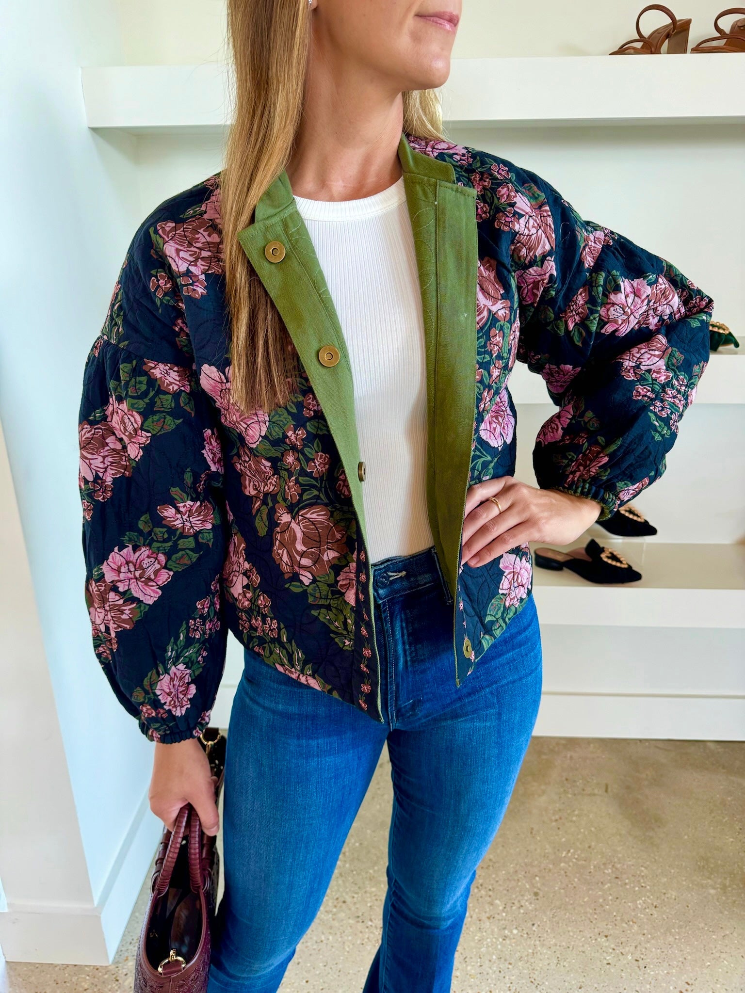 Army Green Bobbi Reversible Jacket - Amor Lafayette