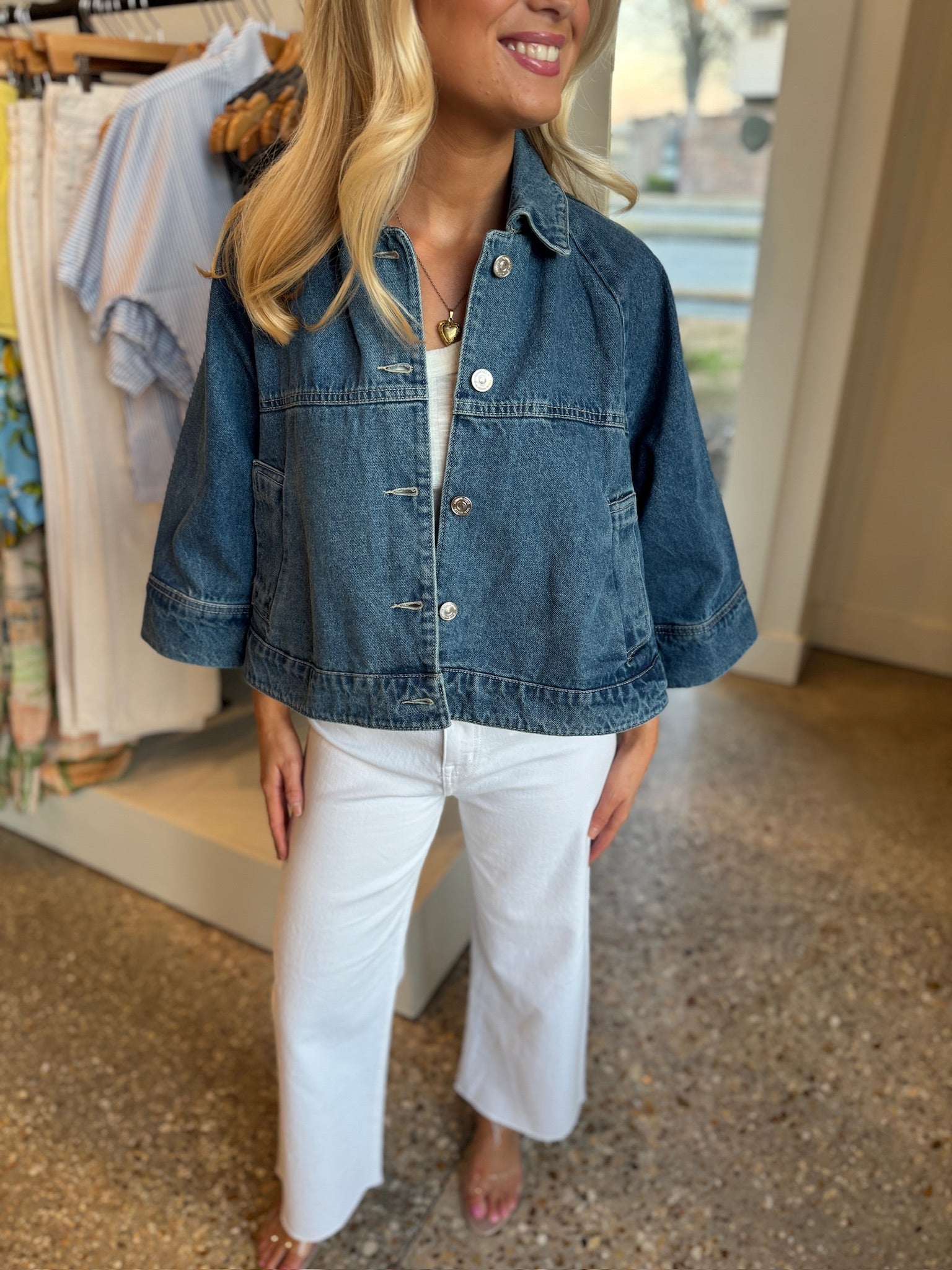 Aruba Blue Rhode Jacket in Denim - Amor Lafayette