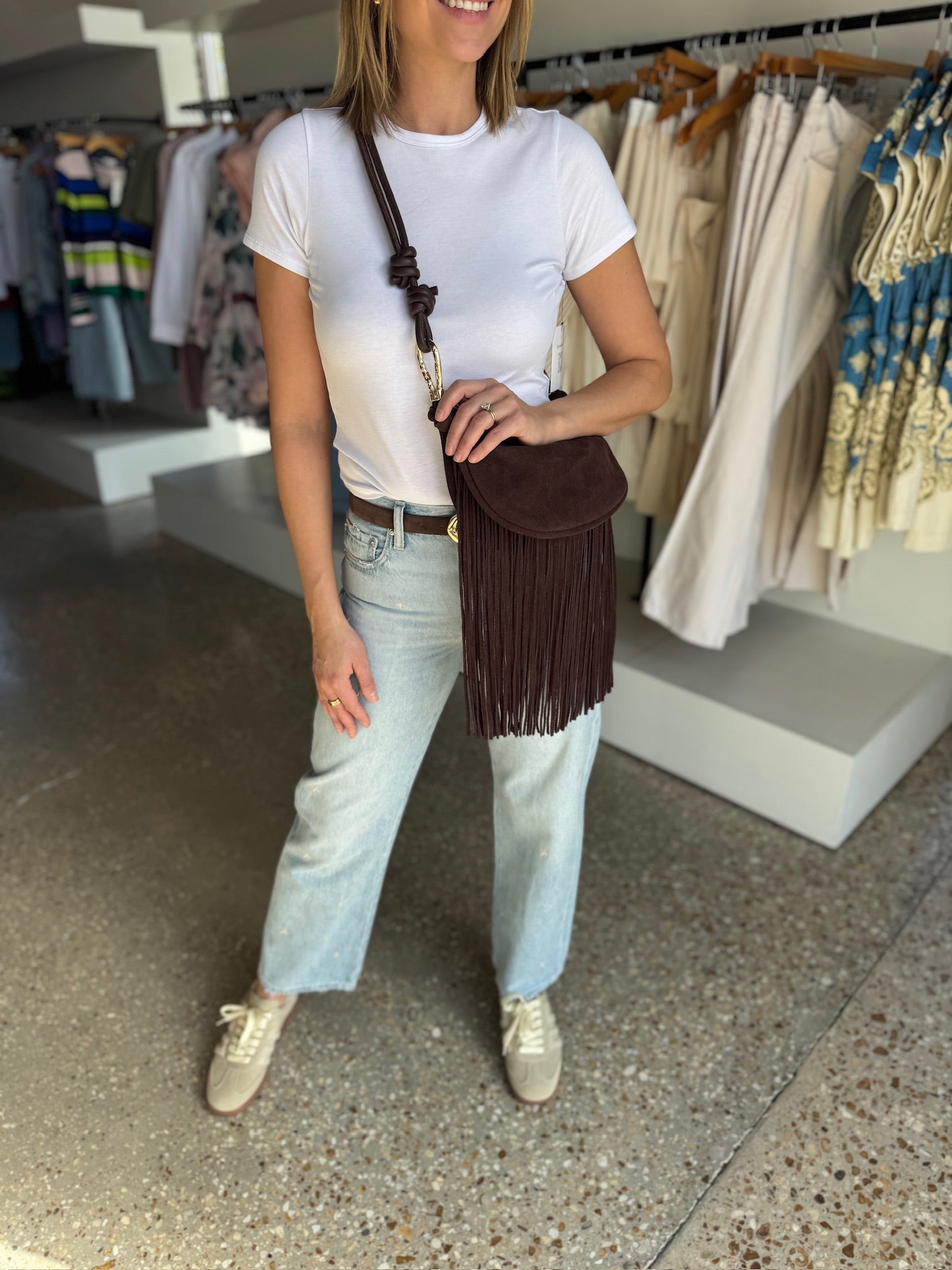 AVERY FRINGE SUEDE CROSSBODY - Amor Lafayette