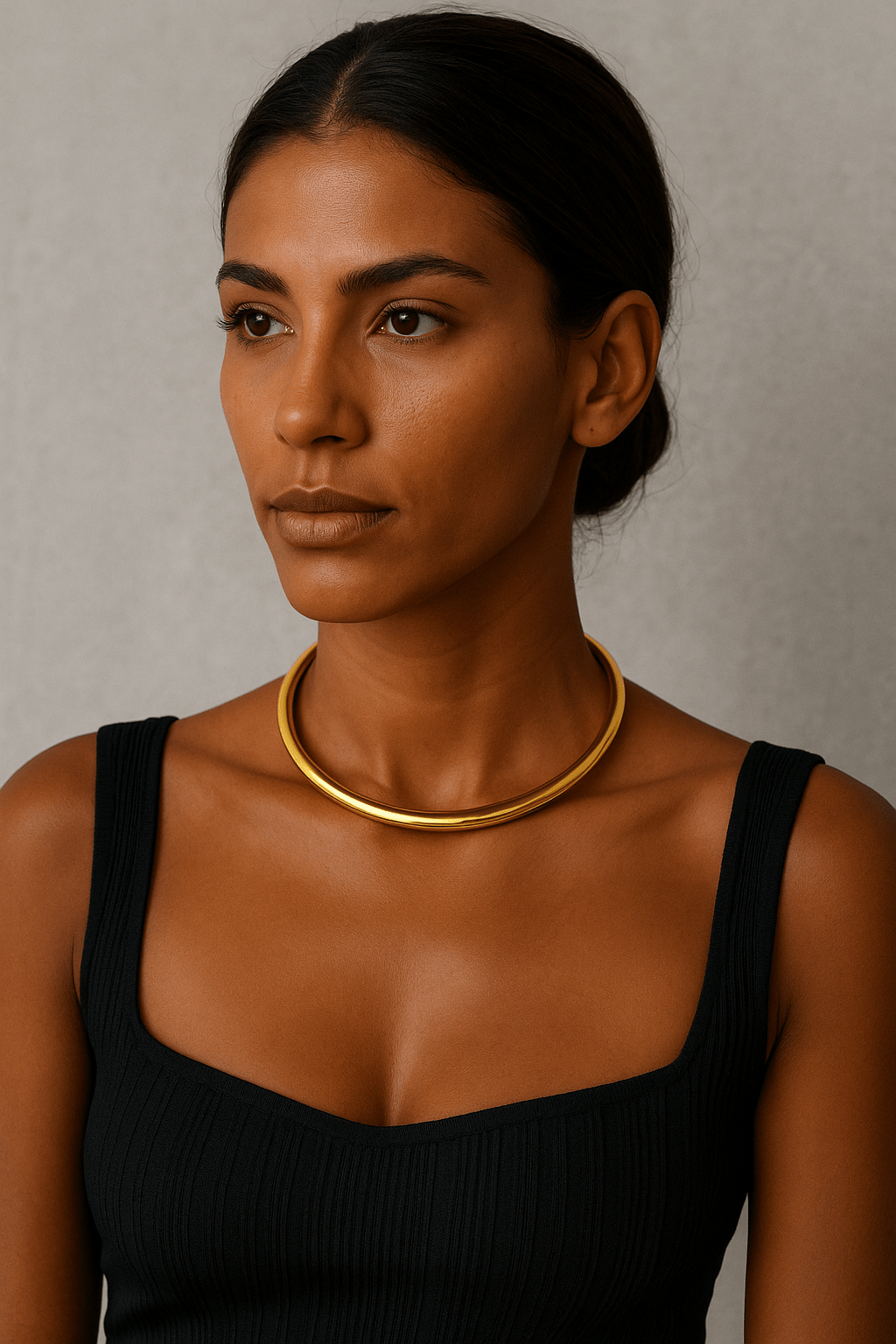 Azaria Cuff Necklace: Yellow Gold - Amor Lafayette