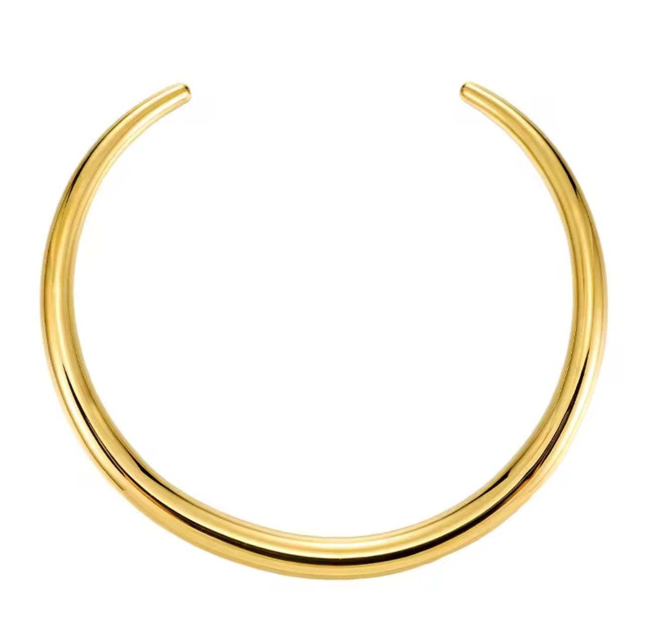 Azaria Cuff Necklace: Yellow Gold - Amor Lafayette