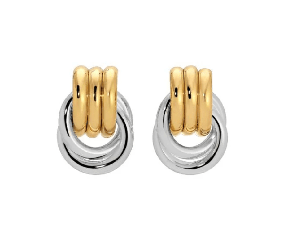 Baby Knot Mixed Metal Earrings - Amor Lafayette