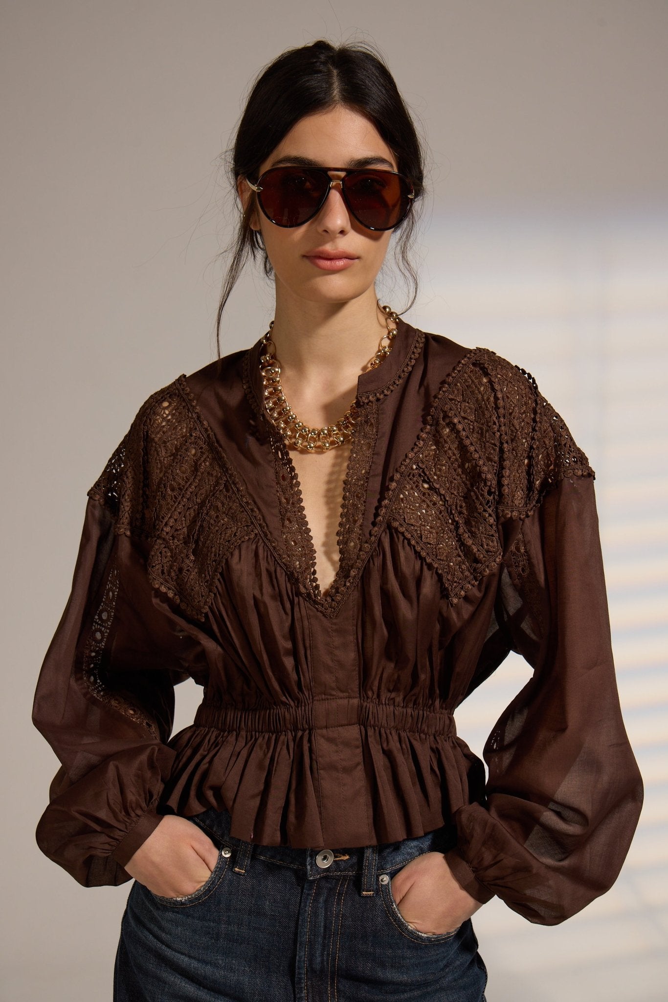 BANGLES HABANO LACE BLOUSE - Amor Lafayette