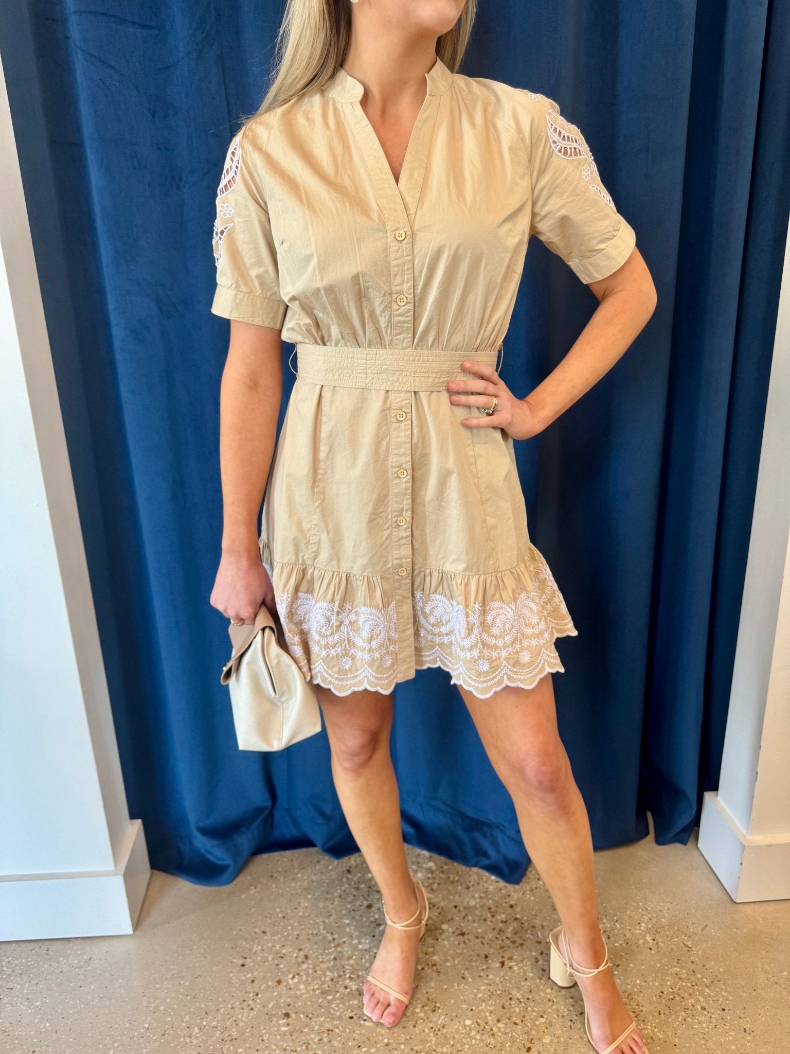 Beige Dylan Cotton Dress - Amor Lafayette