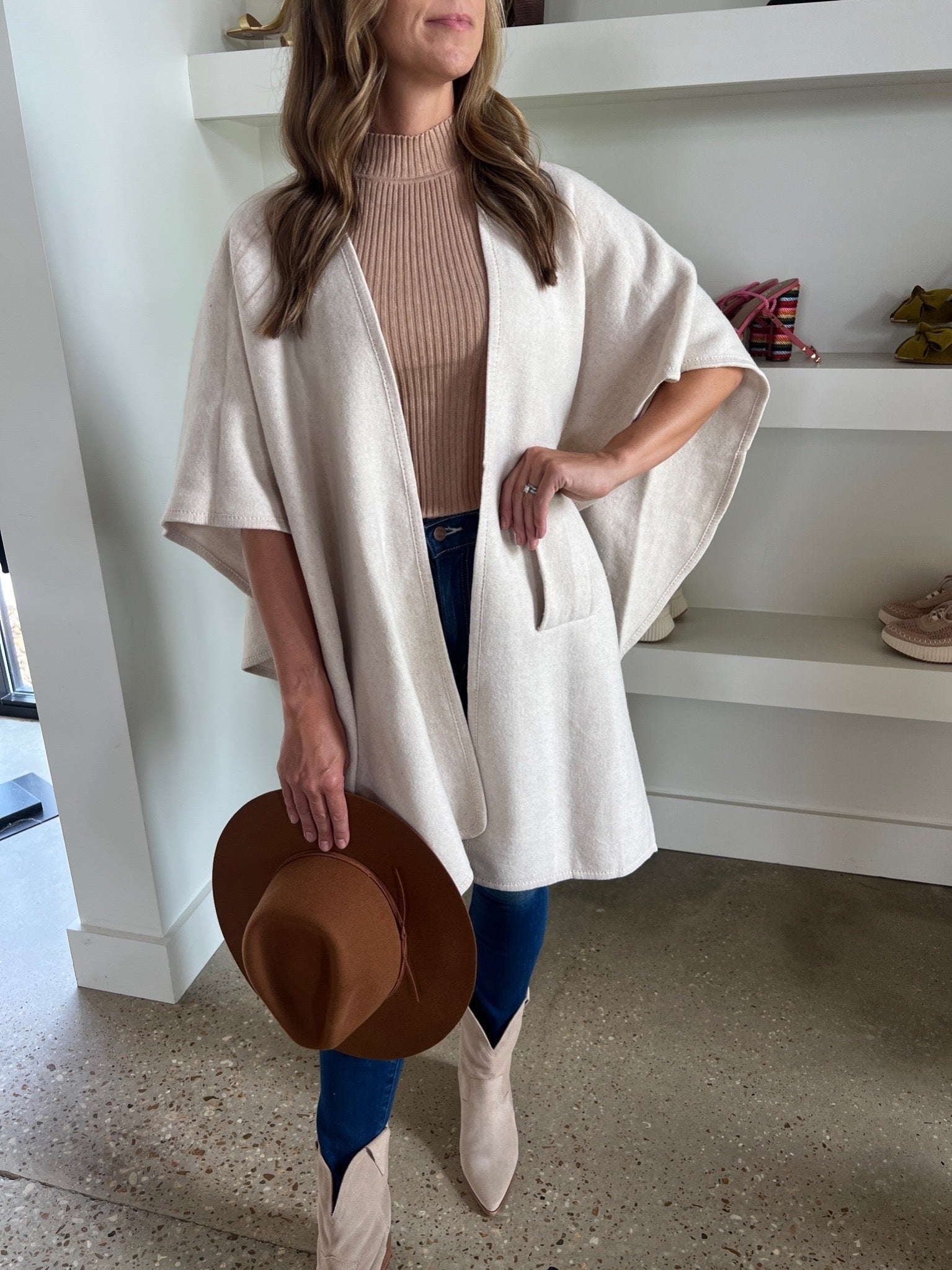 Beige Knit Wrap - Amor Lafayette