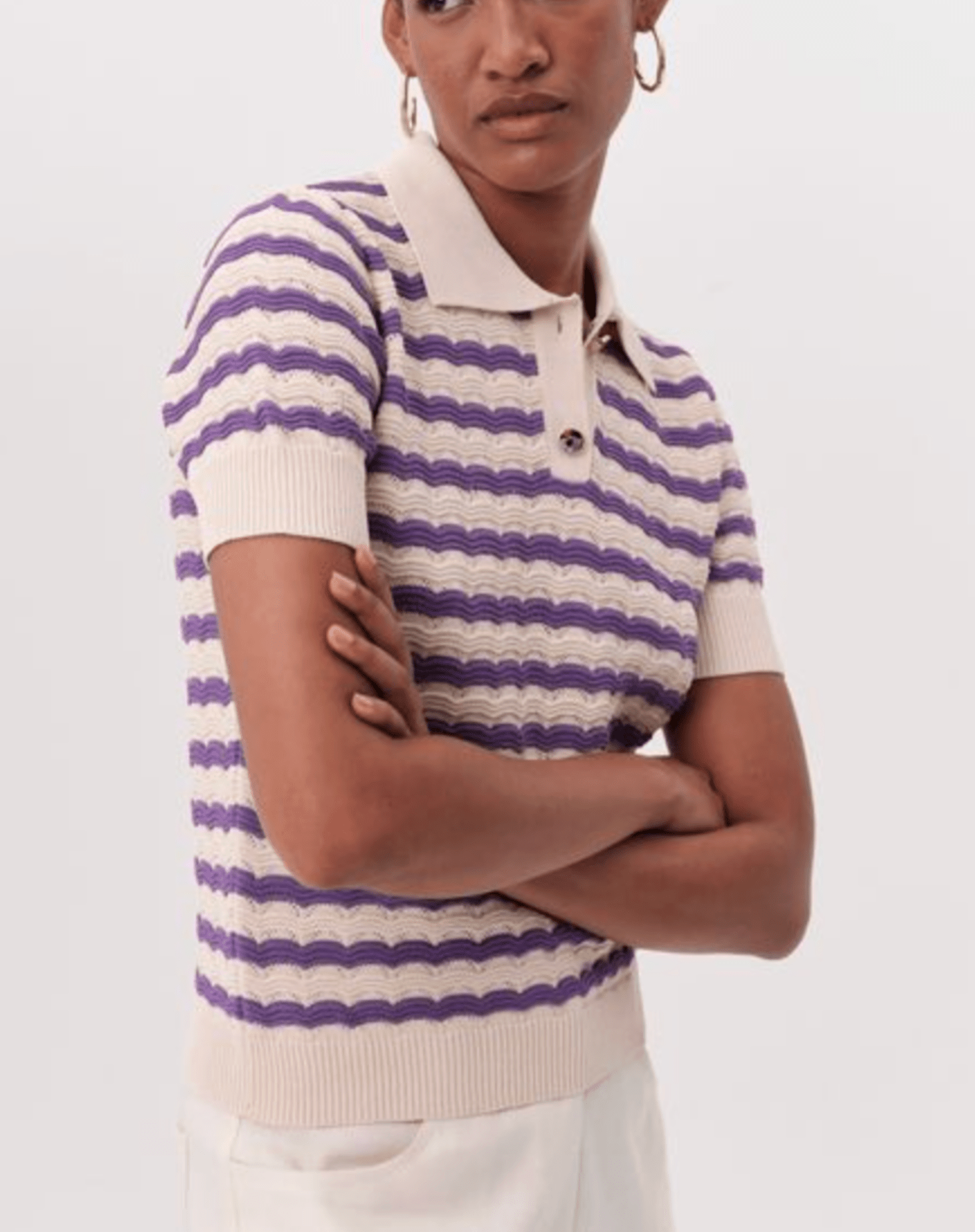 Beige Lilac Priscila Blouse - Amor Lafayette