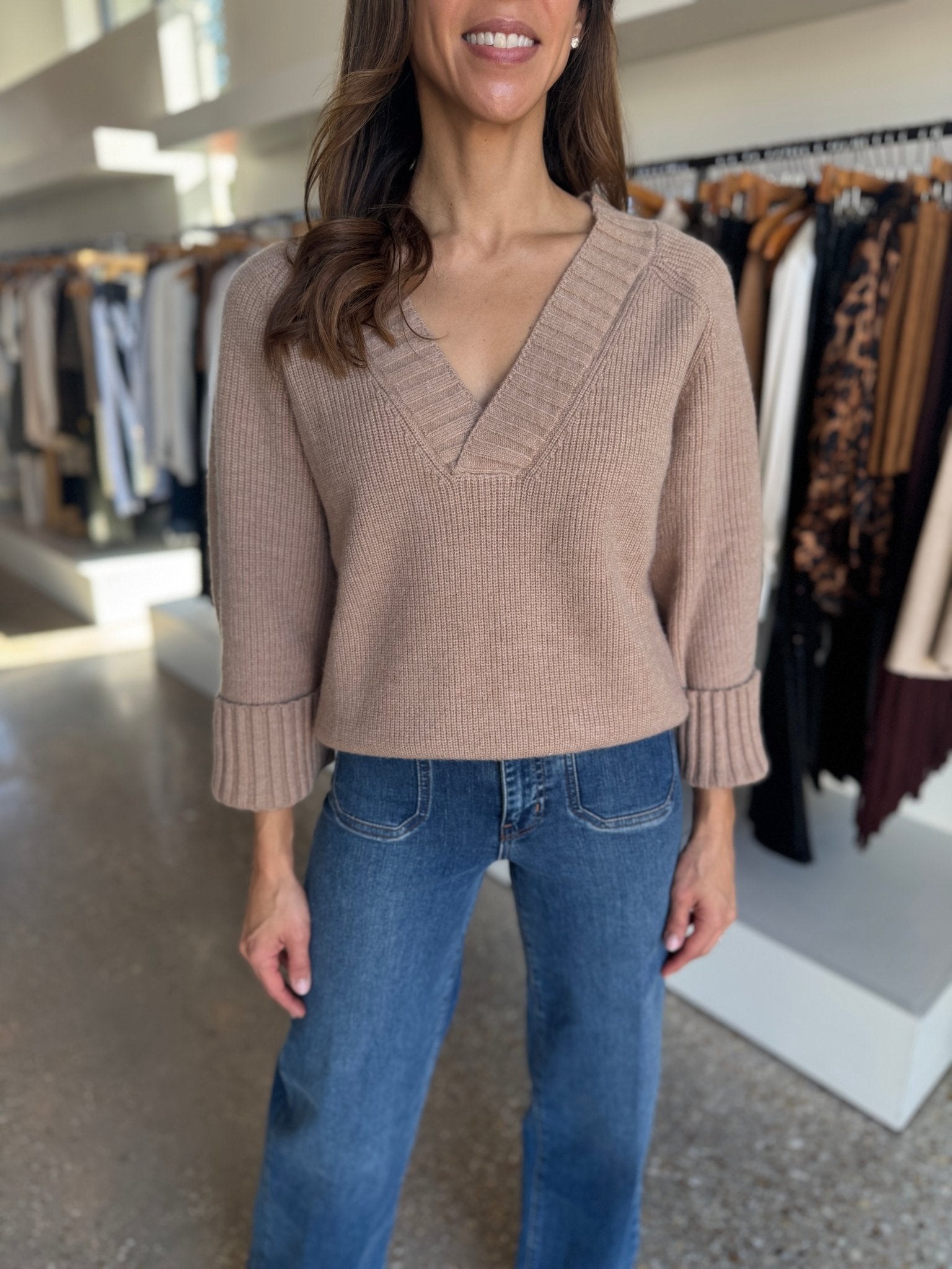 Beige Melange Chad Sweater - Amor Lafayette