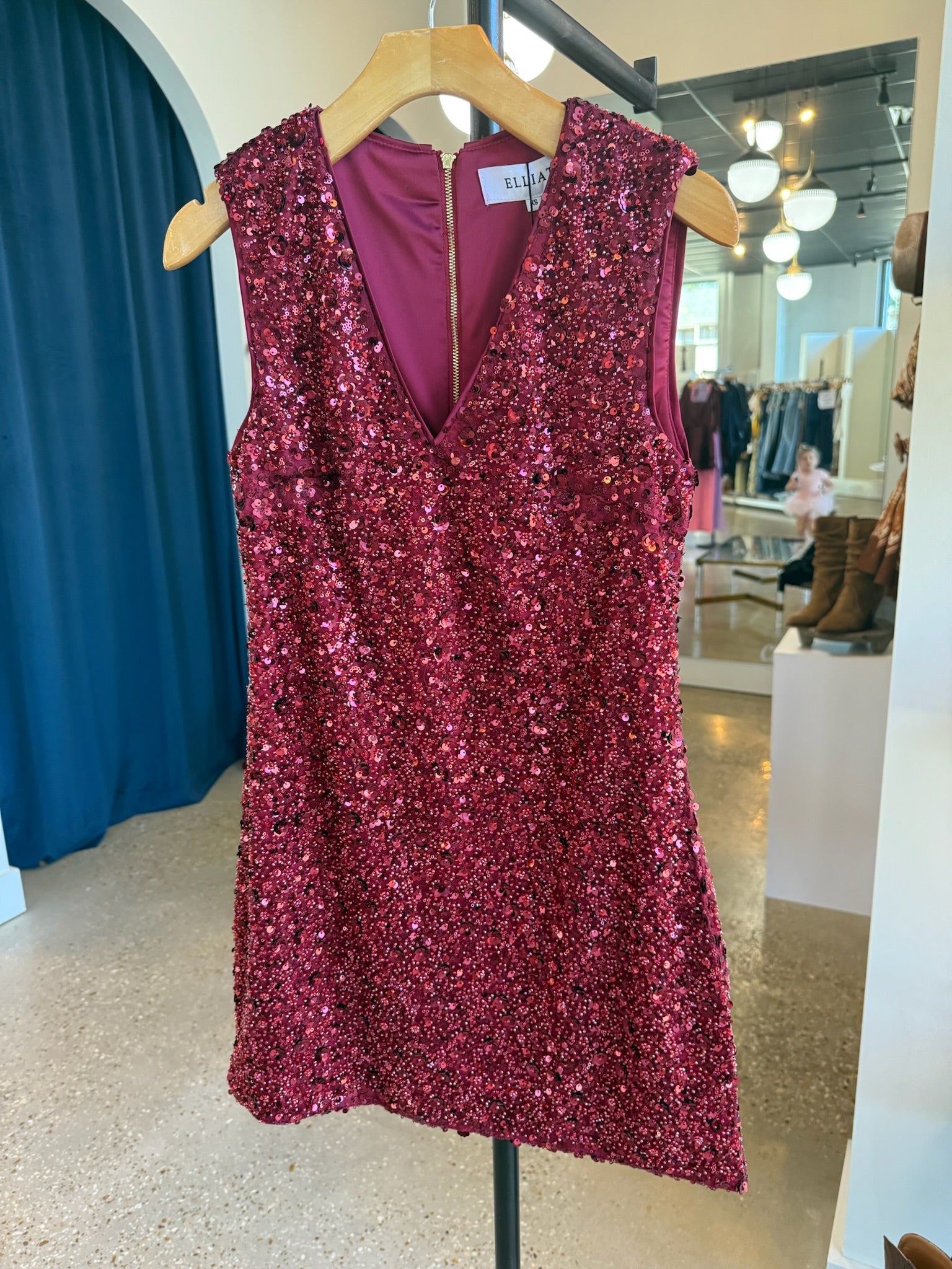 Berry Carmen Mini Dress - Amor Lafayette